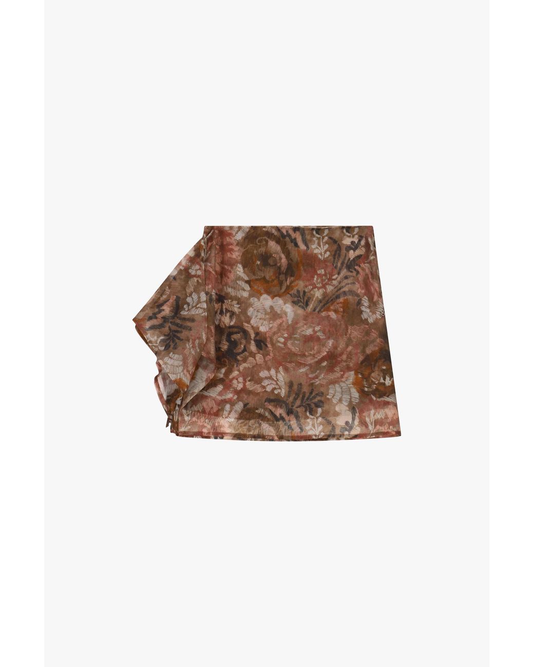 Jupe Courte Portefeuille Imprimé Fleuri Please en coloris Brown