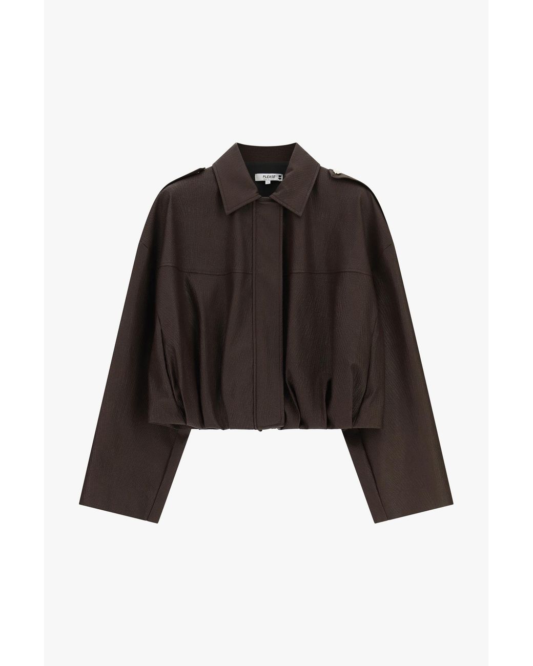 Veste Courte En Similicuir À Fermeture Zippée Épaules Larges Please en coloris Black