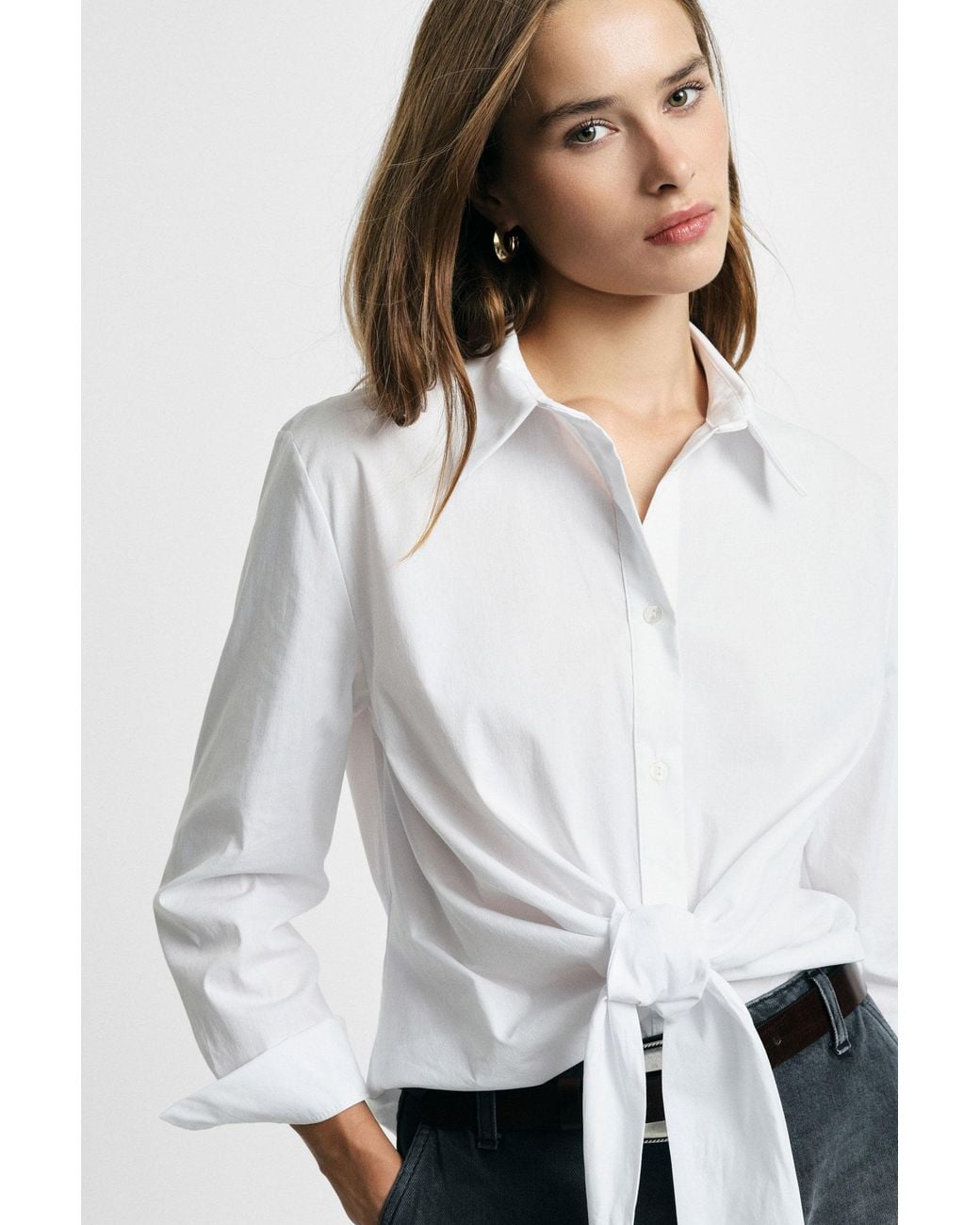 Chemise N艙Ud Devant Col Classique Manches Longues Please en coloris White