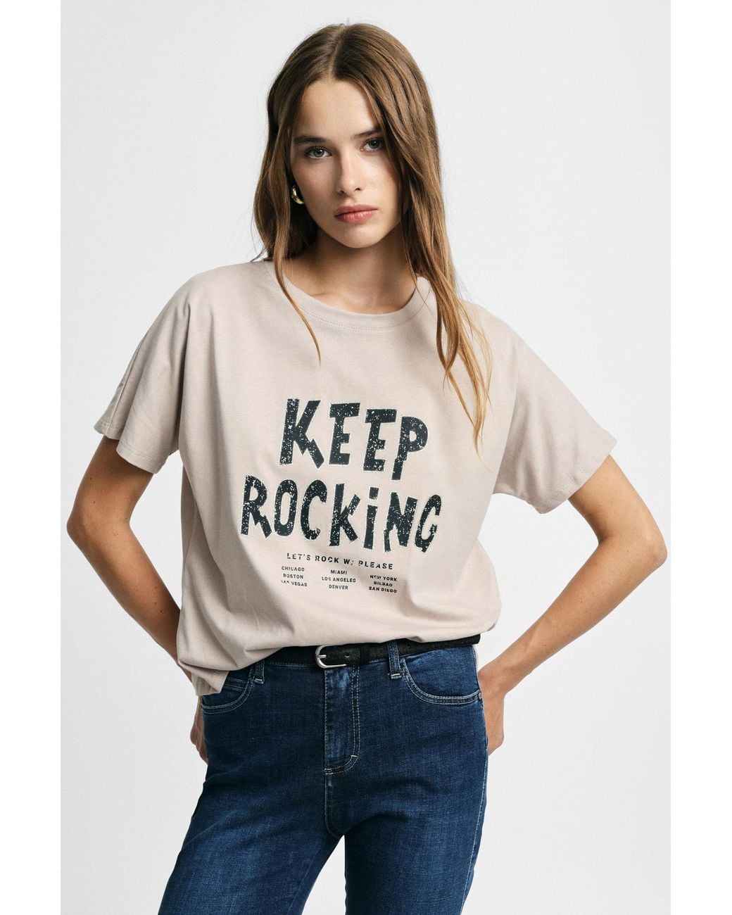 T-Shirt À Imprimé Devant Coupe Regular-Fit Please en coloris Natural