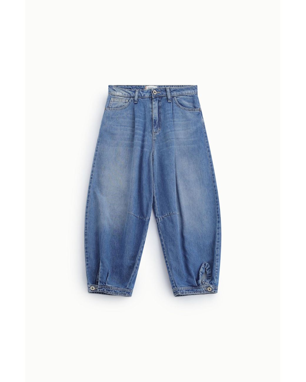 Jean Baloon Taille Haute Coutures Apparentes Please en coloris Blue