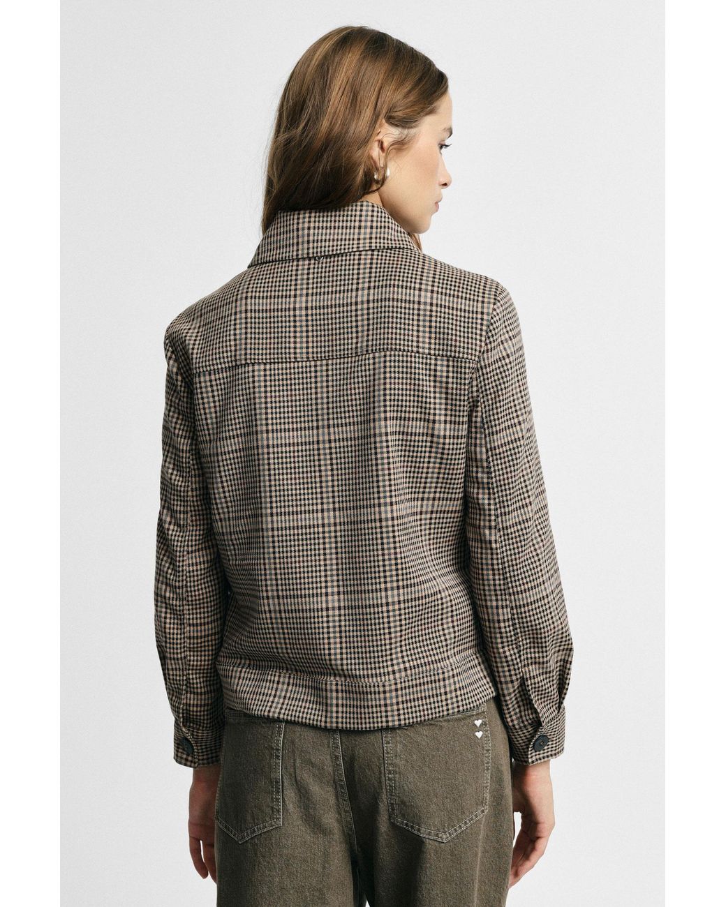 Surchemise À Carreaux Fermeture Boutonnée Please en coloris Brown