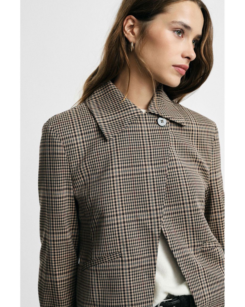 Surchemise À Carreaux Fermeture Boutonnée Please en coloris Brown