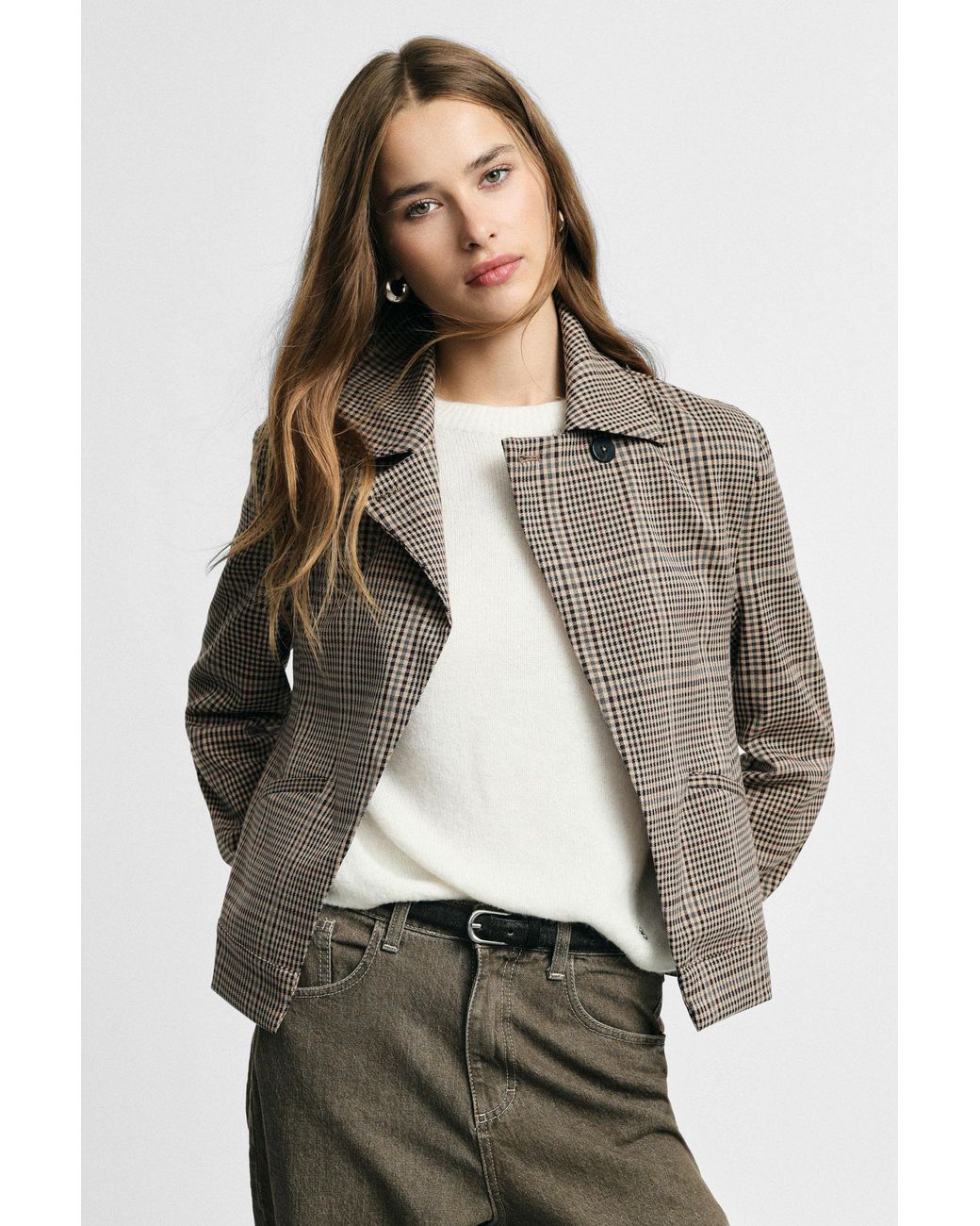 Surchemise À Carreaux Fermeture Boutonnée Please en coloris Brown