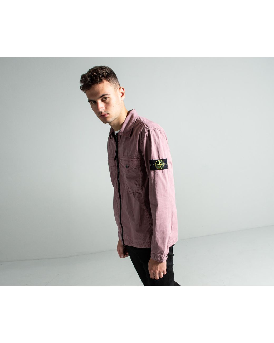 Stone Island Mens 2 Pocket Overshirt Pink for Men | Lyst UK