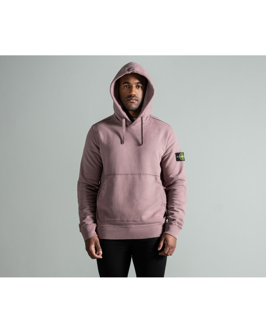 Pink stone island hoodie top