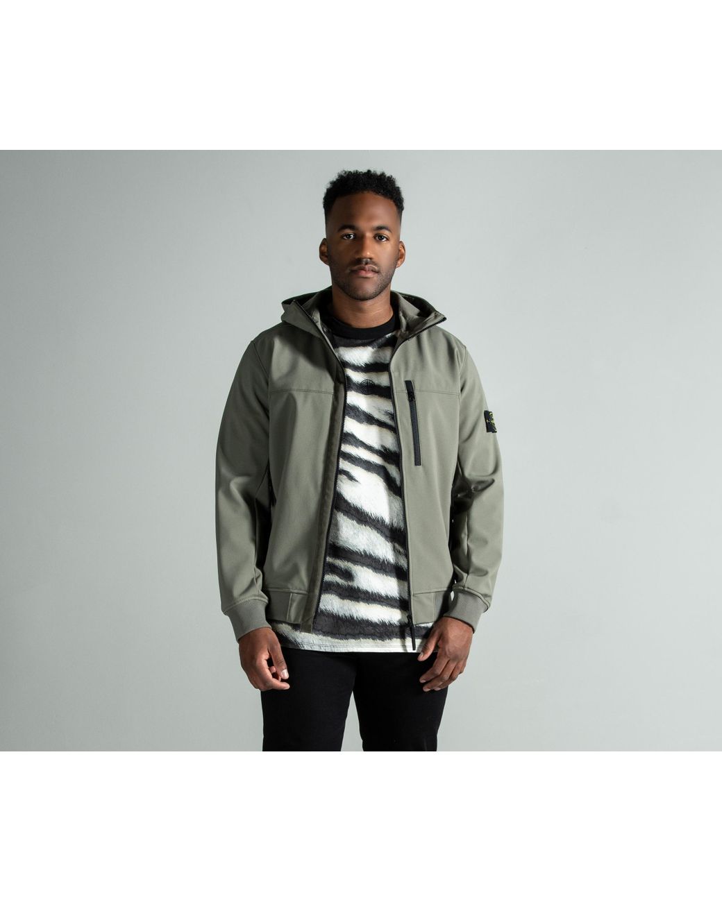 Stone Island 'soft Shell-r' Hooded Jacket Olive in Green for Men | Lyst UK