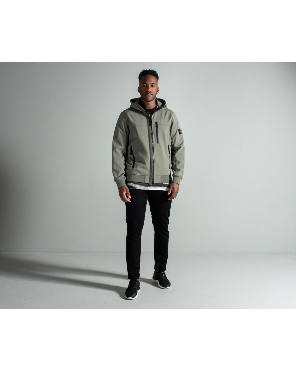 Stone Island Fleece 'soft Shell-r' Hooded Jacket Olive in Green for Men |  Lyst UK