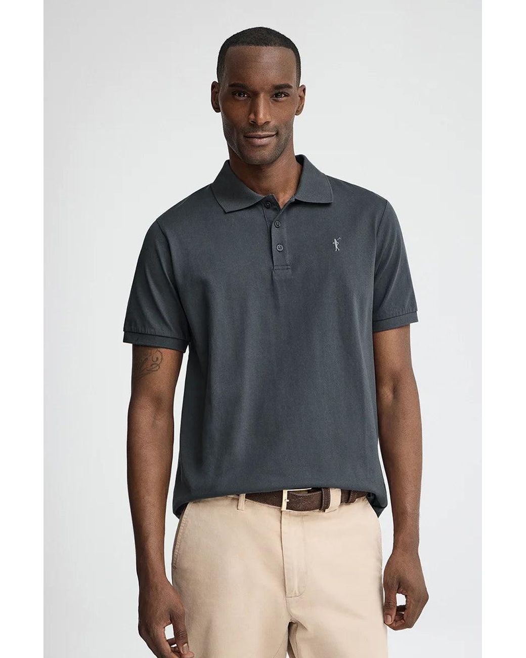 Polo Grigio Pietra Regular Fit di POLO CLUB in Gray da Uomo