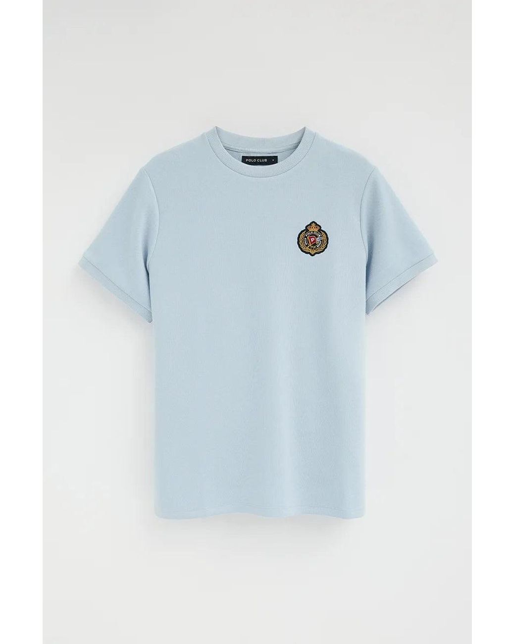 Maglietta Azzurra A Maniche Corte Con Logo Nautico di POLO CLUB in Blue da Uomo