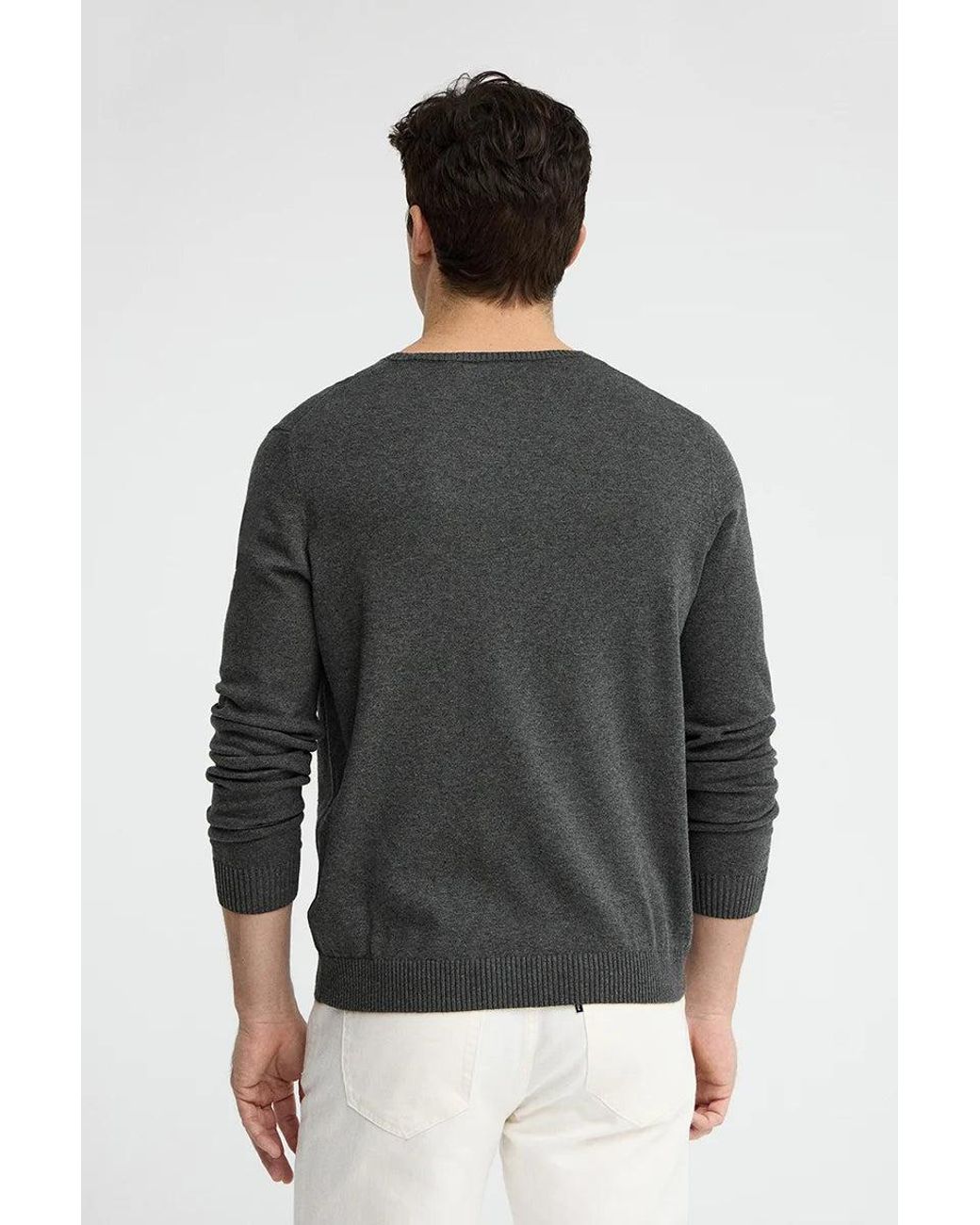 Maglione Grigio Scuro Vigorè A Girocollo Con Logo Rigby Go di POLO CLUB in Black da Uomo