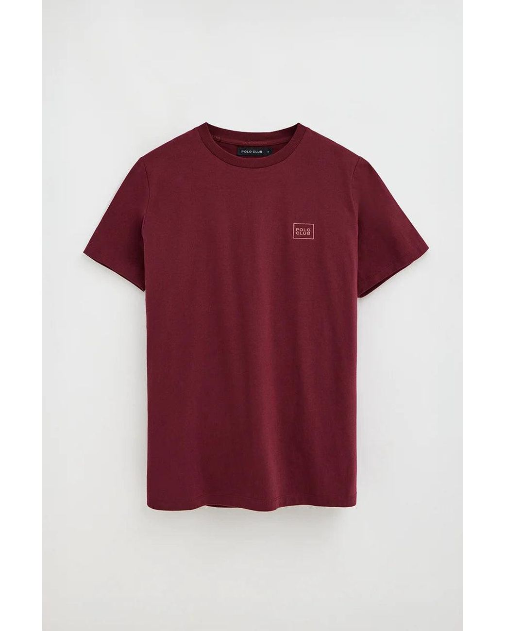 Maglietta Granata Dal Fit Dritto Con Toppa di POLO CLUB in Red da Uomo