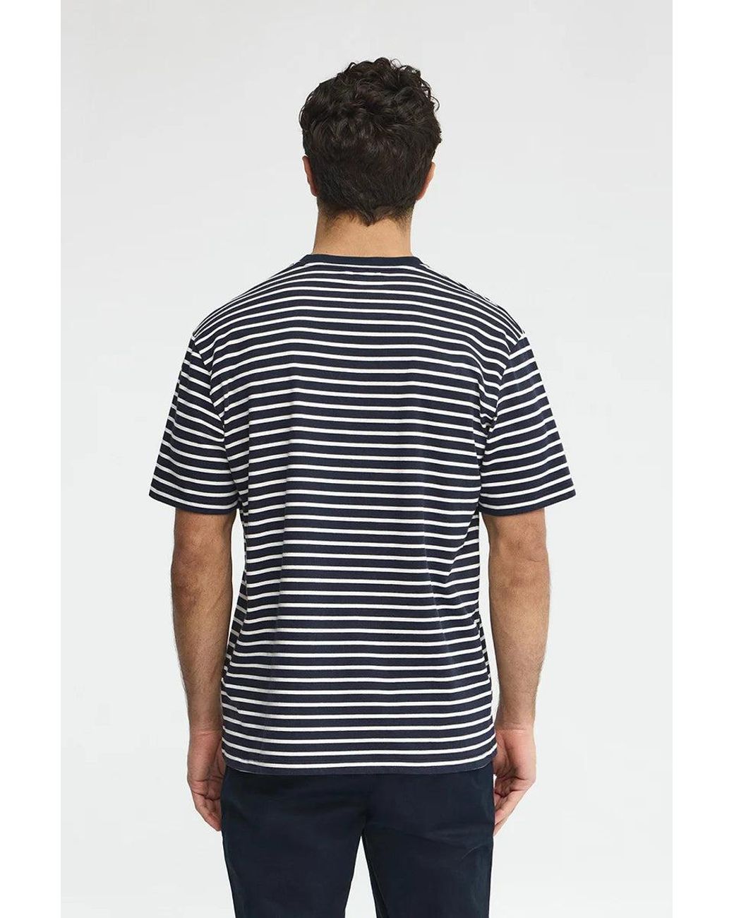 Maglietta A Righe Blu Marino Ed Ecrù Dal Fit Ampio Con Logo Rigby Go di POLO CLUB in Blue da Uomo