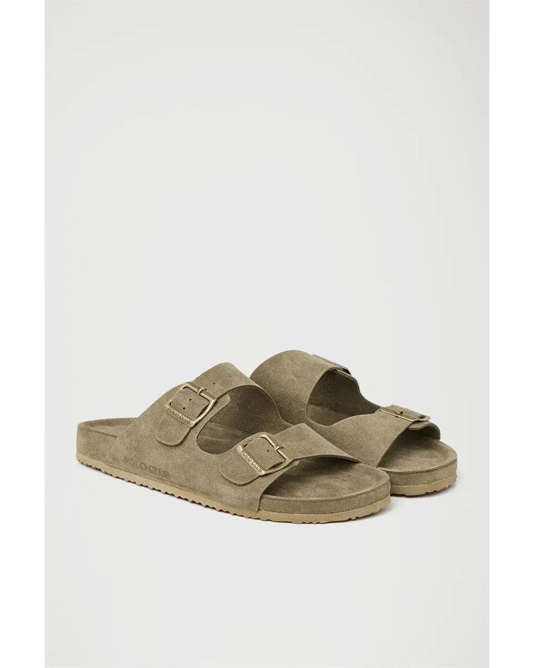 Sandalo Bio Keat Color Sabbia Con Fibbie E Logo di POLO CLUB in Multicolor da Uomo