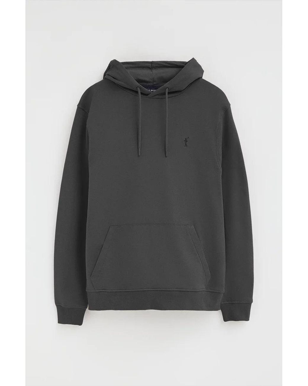 Felpa Grigio Scuro Con Cappuccio E Ricamo Rigby Go di POLO CLUB in Black da Uomo