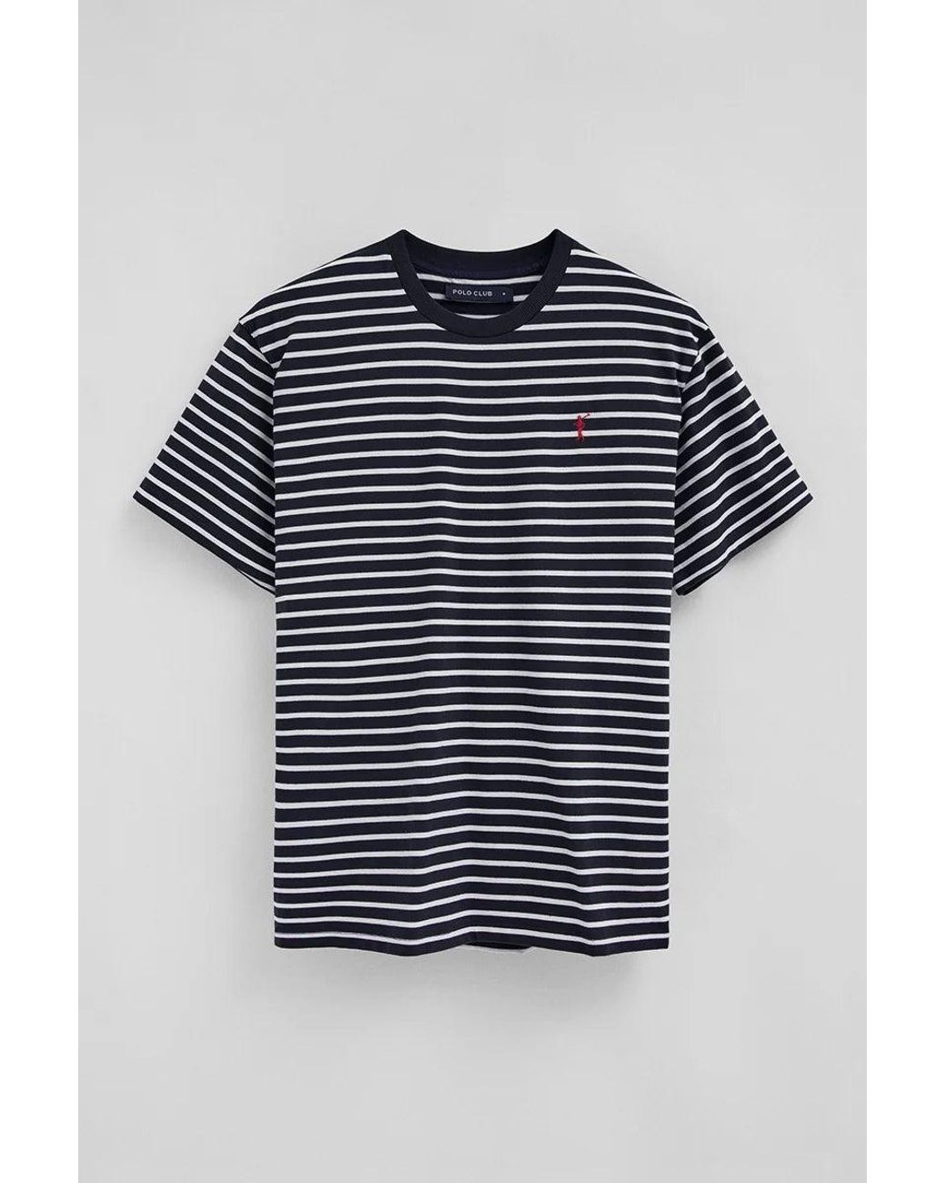 Maglietta A Righe Blu Marino Ed Ecrù Dal Fit Ampio Con Logo Rigby Go di POLO CLUB in Blue da Uomo