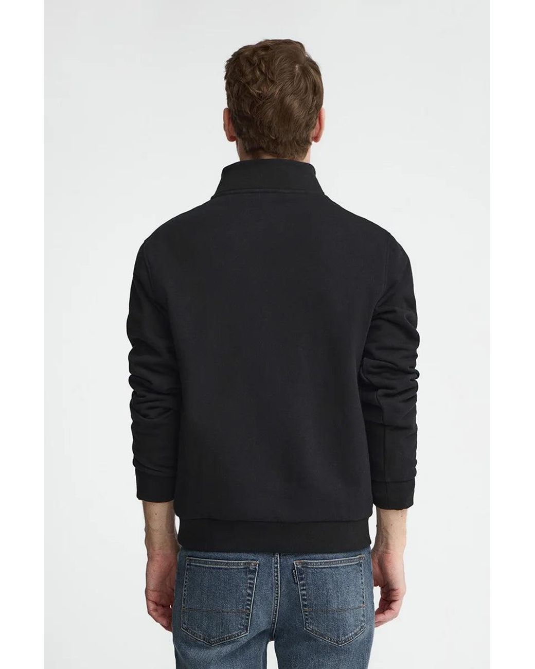 Felpa Nera A Collo Alto Con Cerniera Con Ricamo Rigby Go di POLO CLUB in Green da Uomo