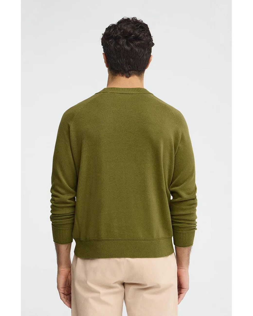 Maglione Cotolino Verde Muschio A Maniche Raglan Con Logo di POLO CLUB in Green da Uomo