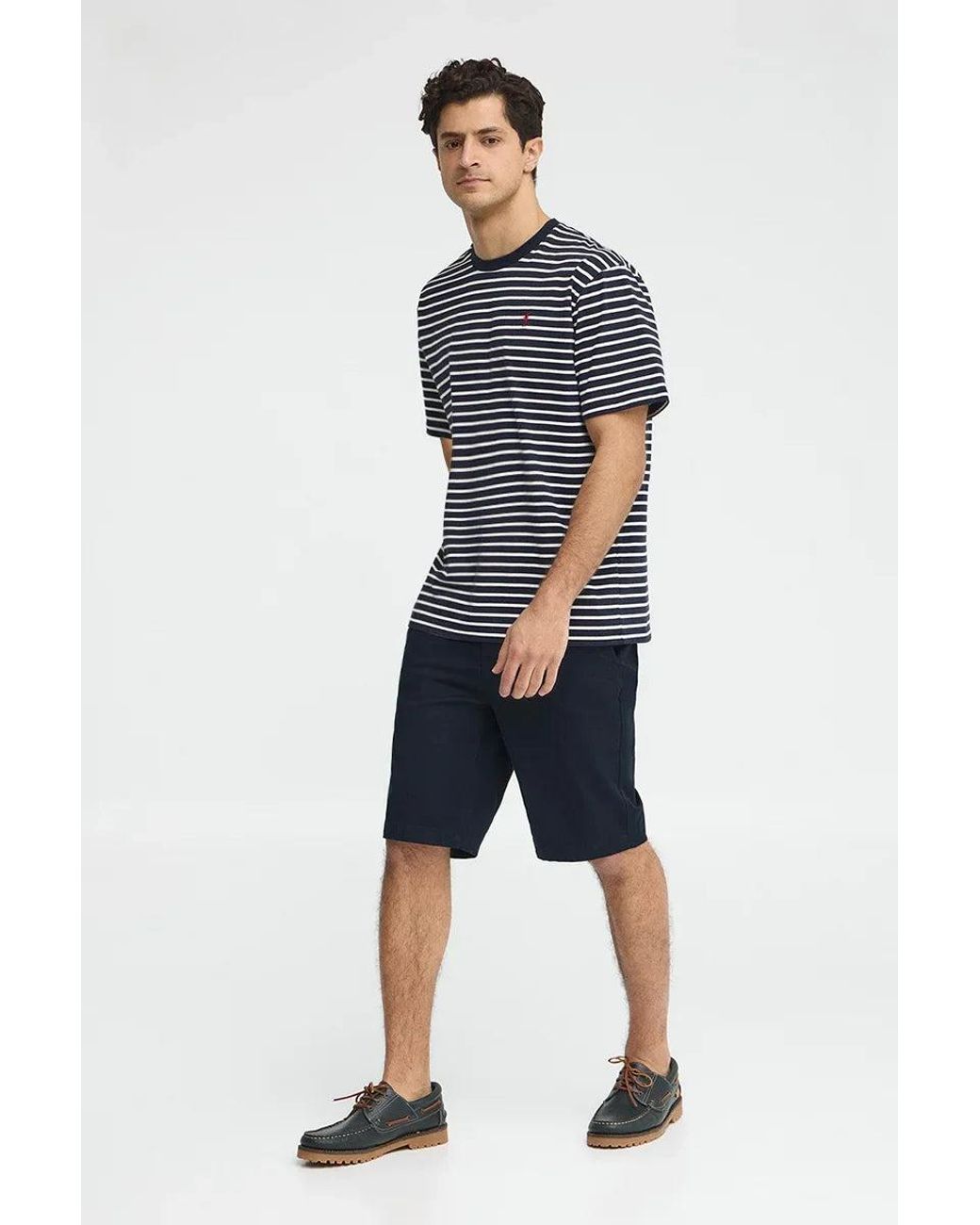 Maglietta A Righe Blu Marino Ed Ecrù Dal Fit Ampio Con Logo Rigby Go di POLO CLUB in Blue da Uomo