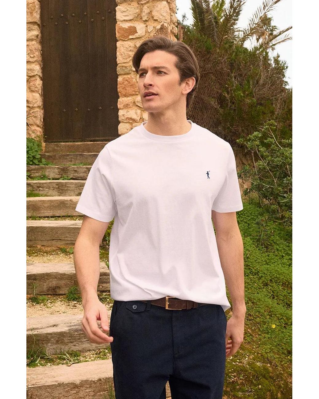 Maglietta Bianca A Maniche Corte E Ricamo Rigby Go di POLO CLUB in White da Uomo