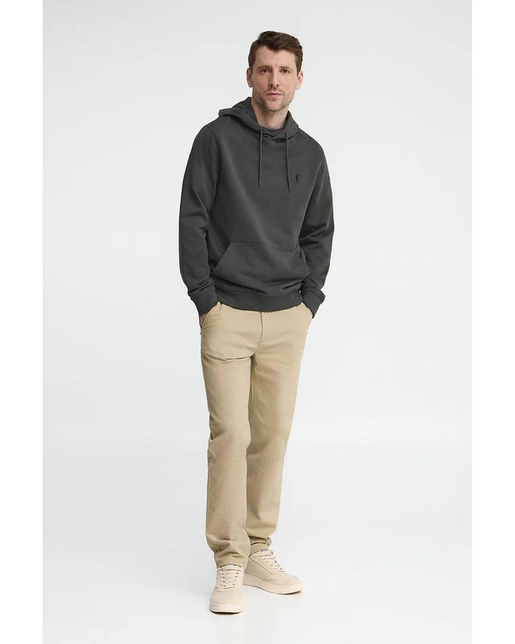 Felpa Grigio Scuro Con Cappuccio E Ricamo Rigby Go di POLO CLUB in Black da Uomo