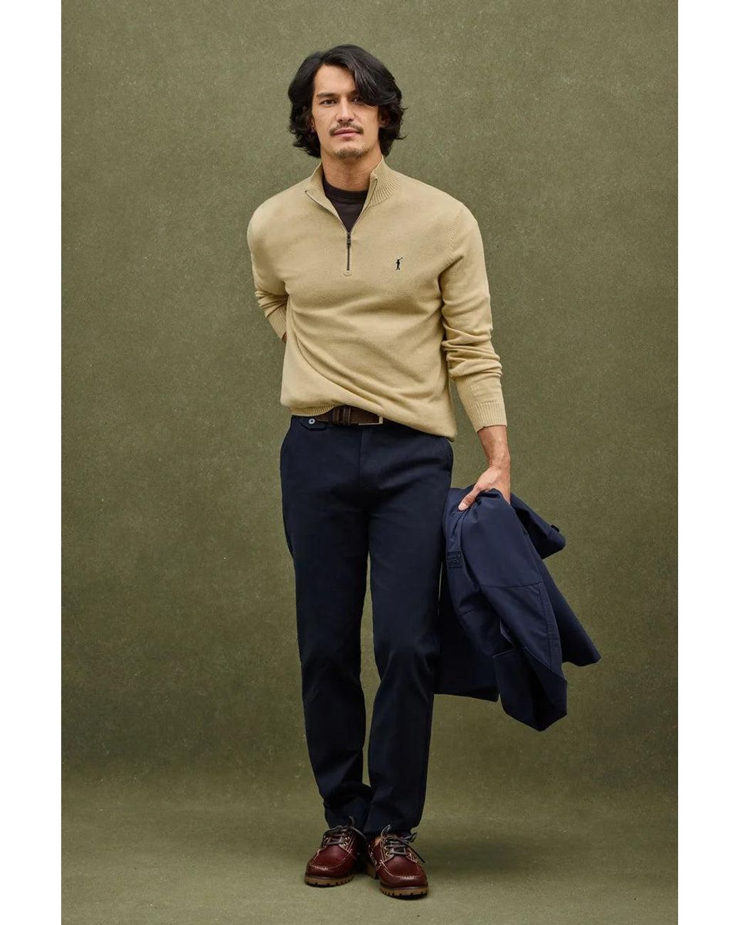 Maglione Con Collo A Cerniera Con Logo Rigby Go di POLO CLUB in Green da Uomo