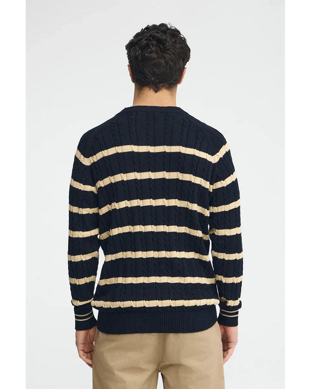 Maglione A Trecce A Righe Blu Marino Con Logo Rigby Go di POLO CLUB in Blue da Uomo