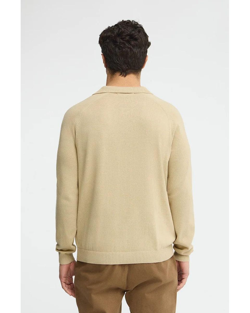 Maglione Con Colletto Polo Con Bottoni E Logo Rigby Go di POLO CLUB in Natural da Uomo