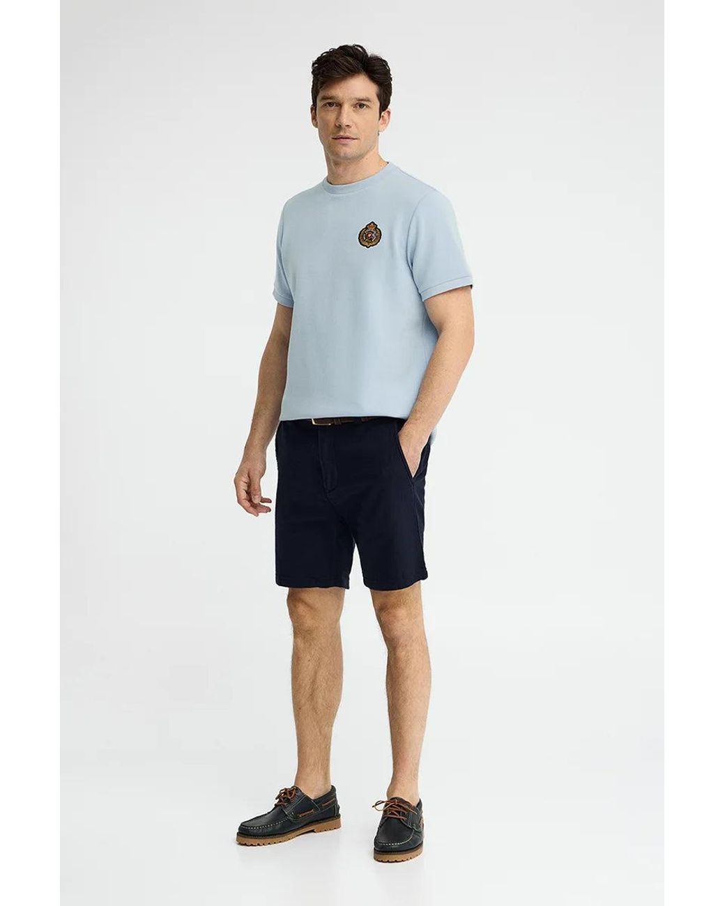 Maglietta Azzurra A Maniche Corte Con Logo Nautico di POLO CLUB in Blue da Uomo