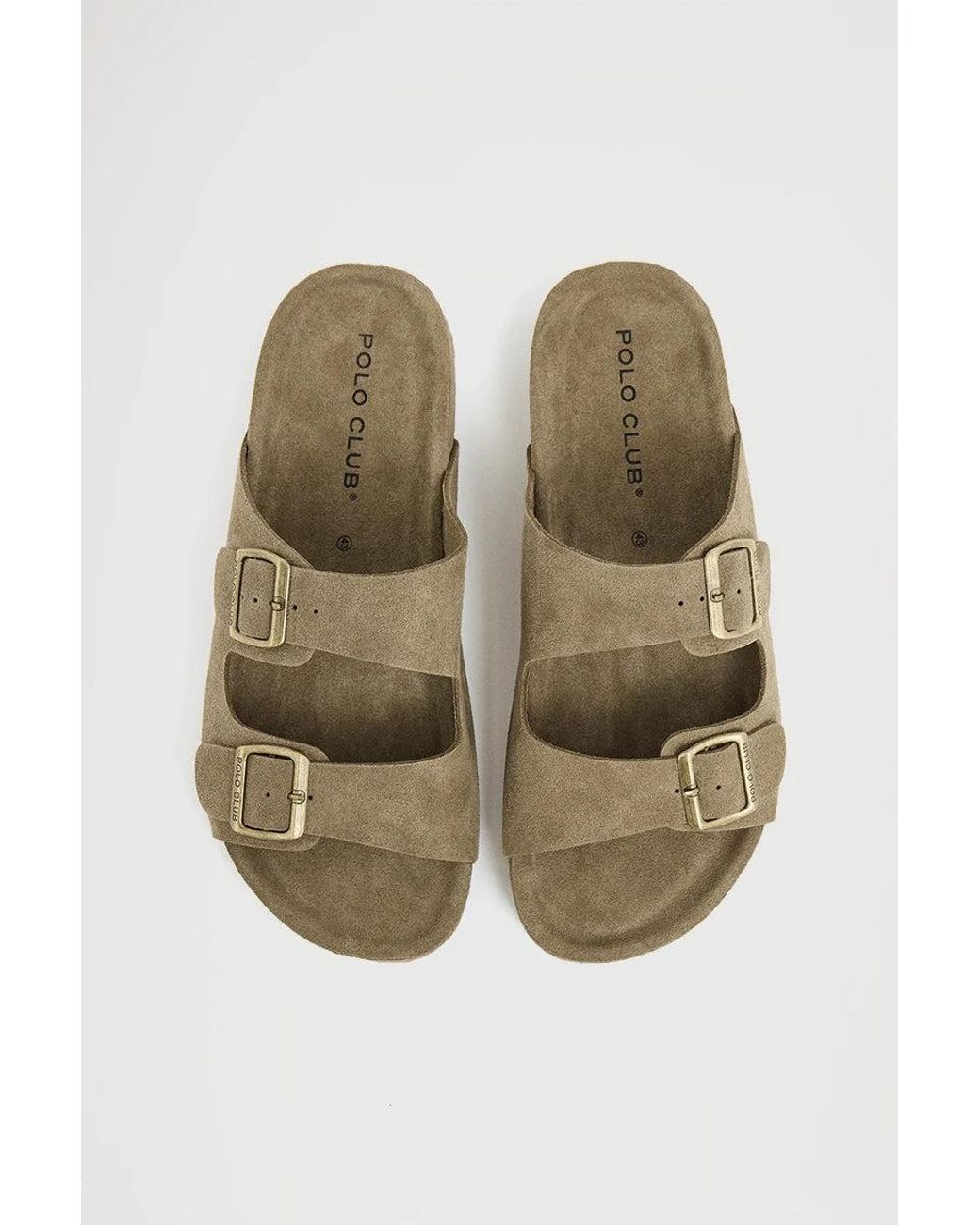 Sandalo Bio Keat Color Sabbia Con Fibbie E Logo di POLO CLUB in Multicolor da Uomo