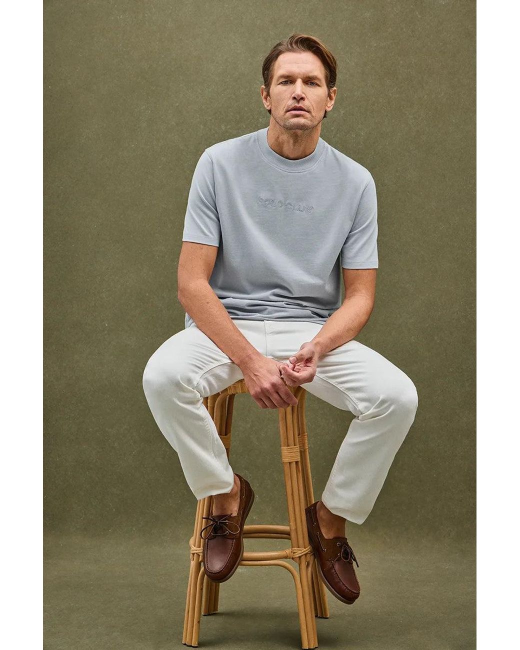 Maglietta Azzurra, Dal Fit Amplio Con Ricamo di POLO CLUB in Green da Uomo