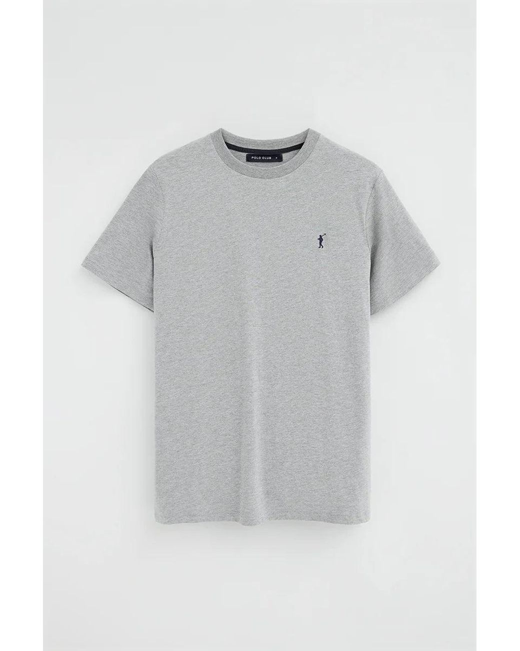 Maglietta Grigio Vigorè A Maniche Corte Con Ricamo Rigby Go di POLO CLUB in Gray da Uomo