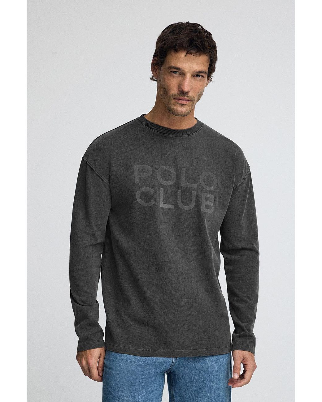 Maglietta Karat Grigio Scuro Con Logo di POLO CLUB in Gray da Uomo