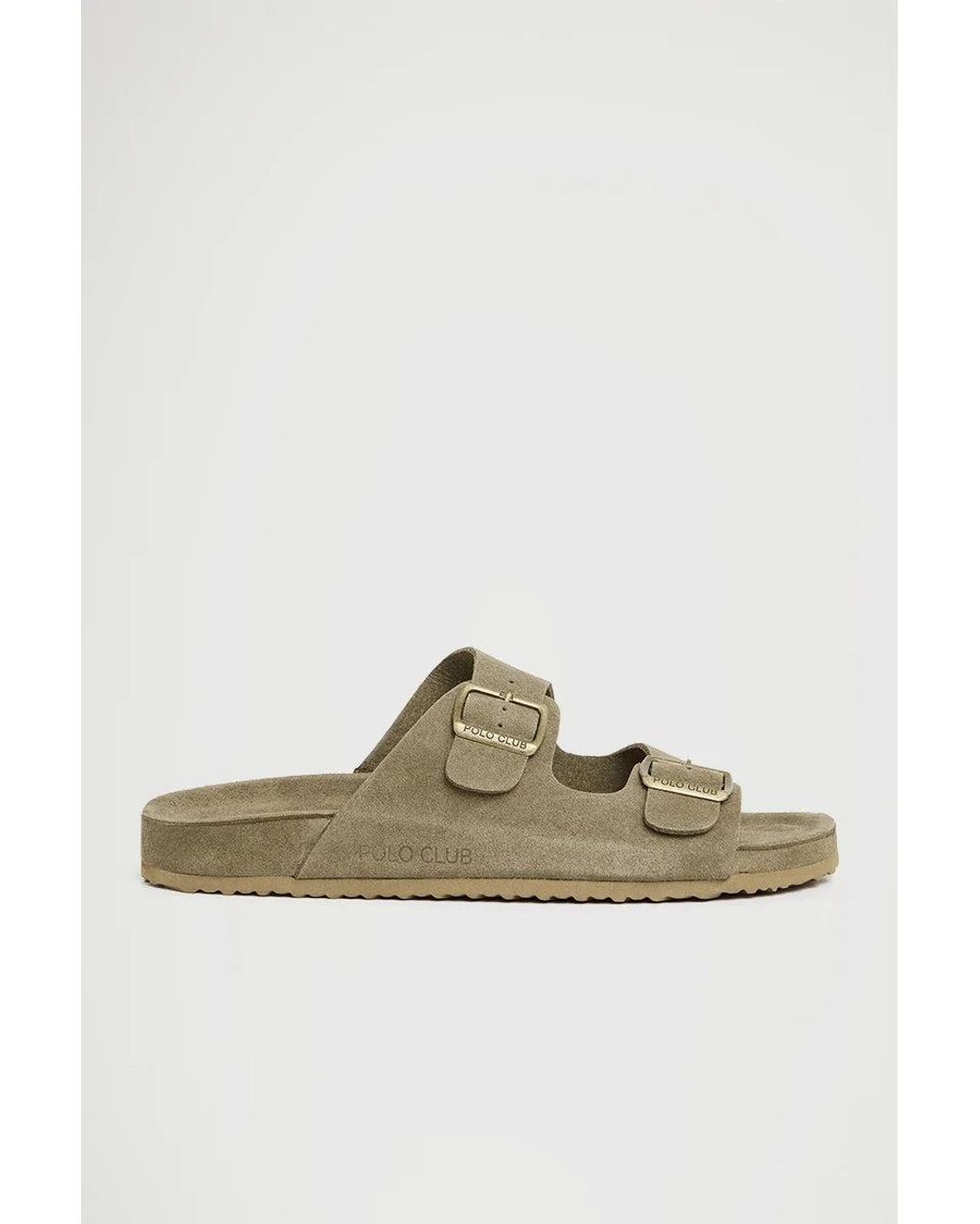 Sandalo Bio Keat Color Sabbia Con Fibbie E Logo di POLO CLUB in Multicolor da Uomo