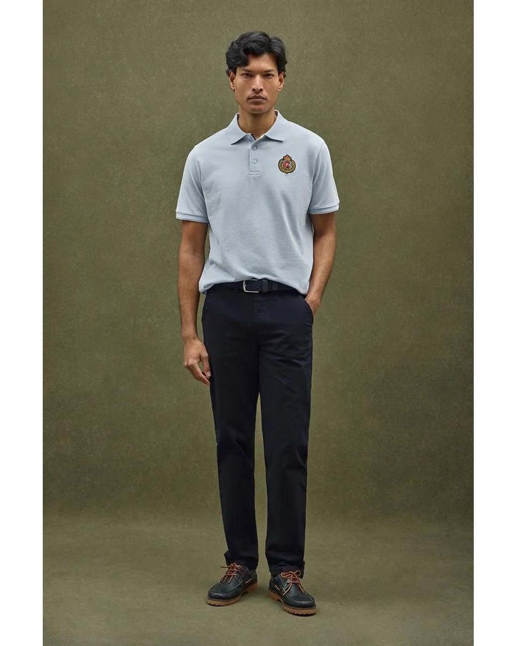 Polo Azzurro Regular Fit Con Toppa Nautica di POLO CLUB in White da Uomo