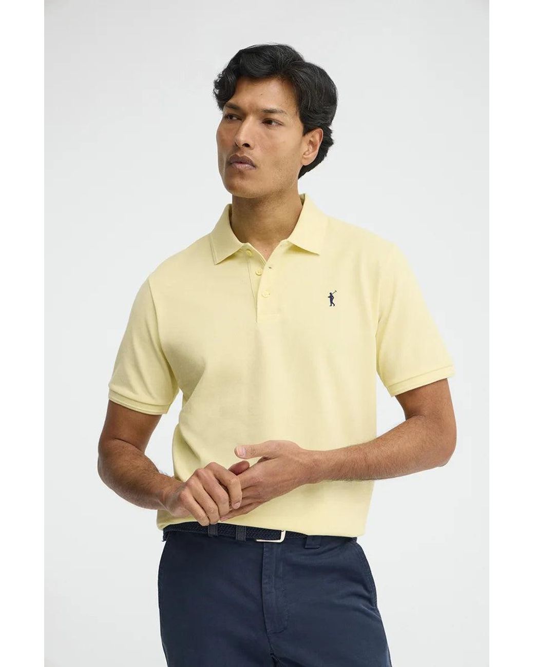 Polo Giallo Chiaro A Maniche Corte Con Logo Ricamato Rigby Go di POLO CLUB in Natural da Uomo