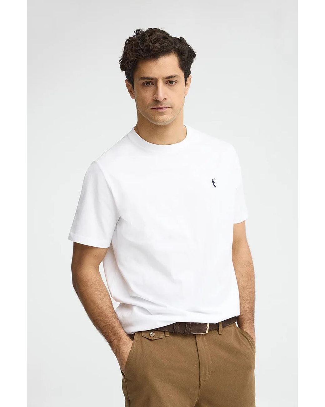 Maglietta Bianca A Maniche Corte E Ricamo Rigby Go di POLO CLUB in White da Uomo