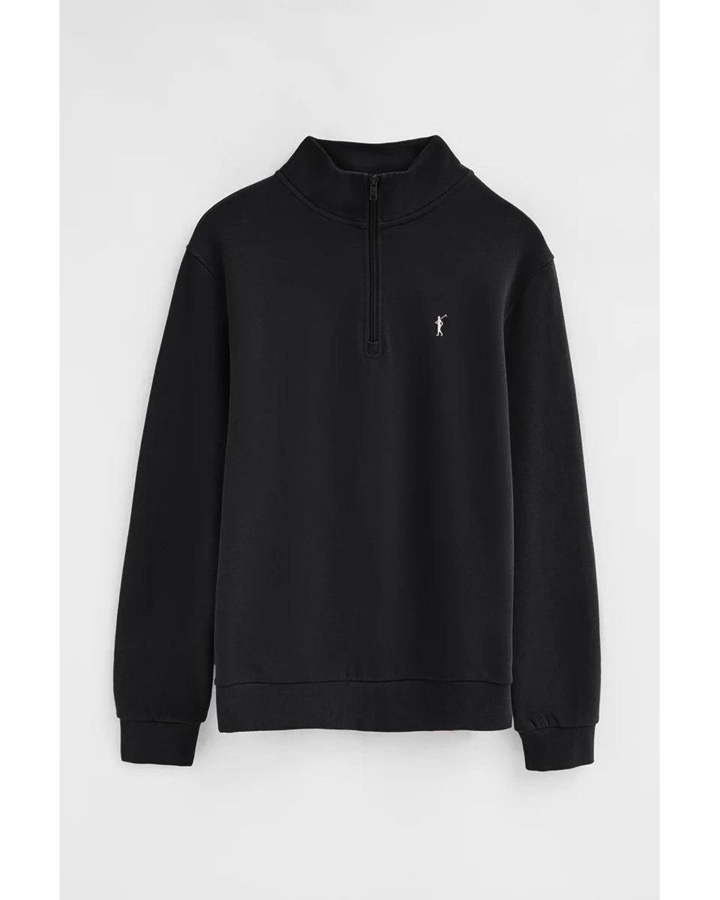 Felpa Nera A Collo Alto Con Cerniera Con Ricamo Rigby Go di POLO CLUB in Green da Uomo