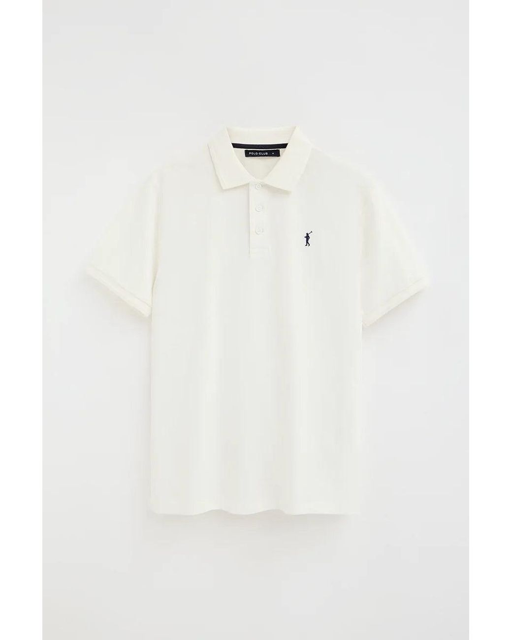 Polo Ecrù A Maniche Corte Con Logo Ricamato Rigby Go di POLO CLUB in White da Uomo
