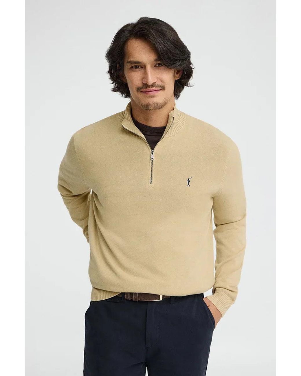 Maglione Con Collo A Cerniera Con Logo Rigby Go di POLO CLUB in Green da Uomo