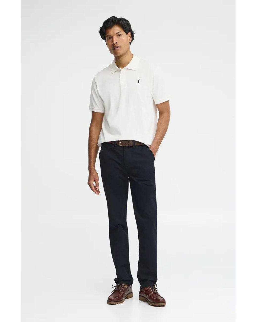 Polo Ecrù A Maniche Corte Con Logo Ricamato Rigby Go di POLO CLUB in White da Uomo