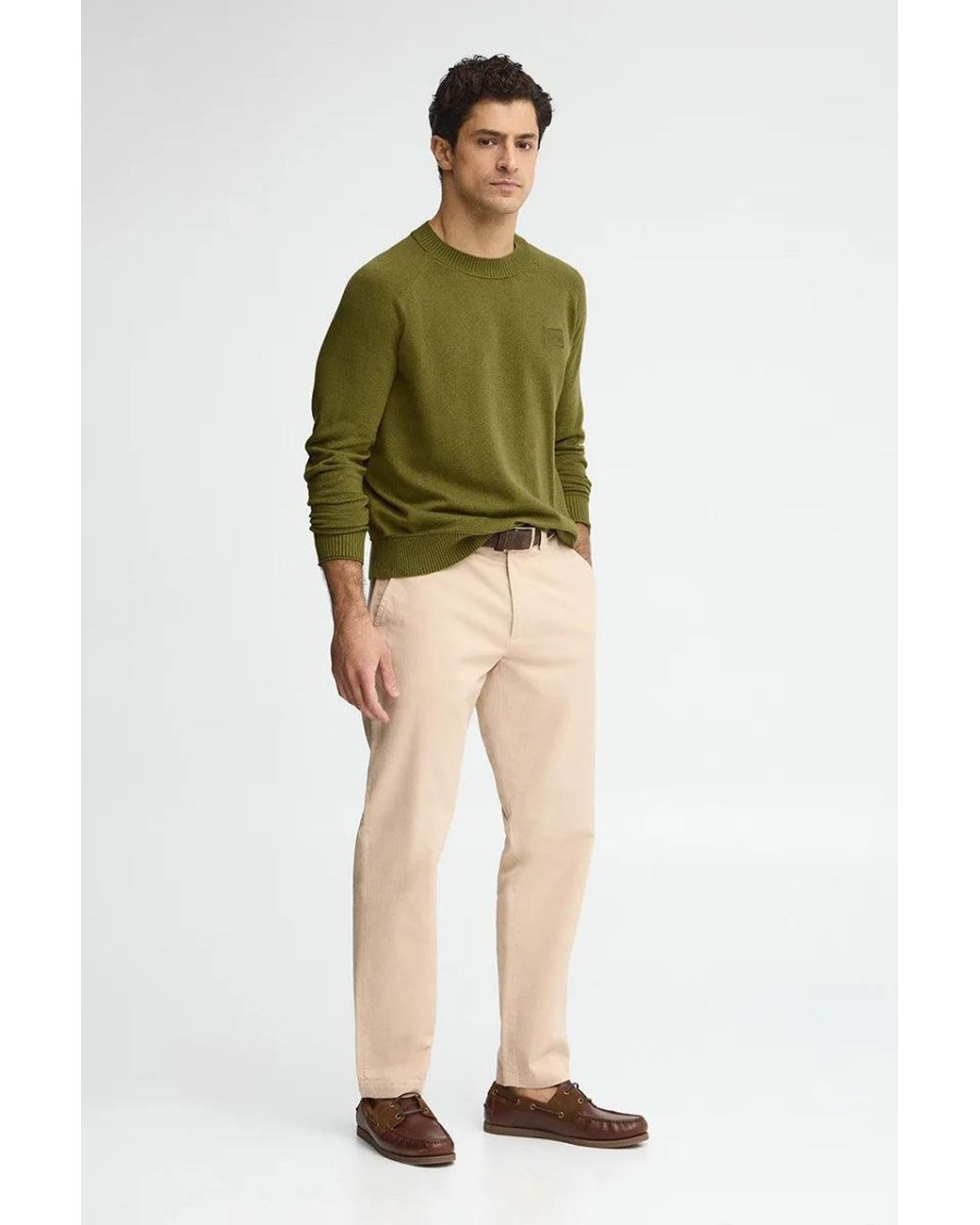 Maglione Cotolino Verde Muschio A Maniche Raglan Con Logo di POLO CLUB in Green da Uomo