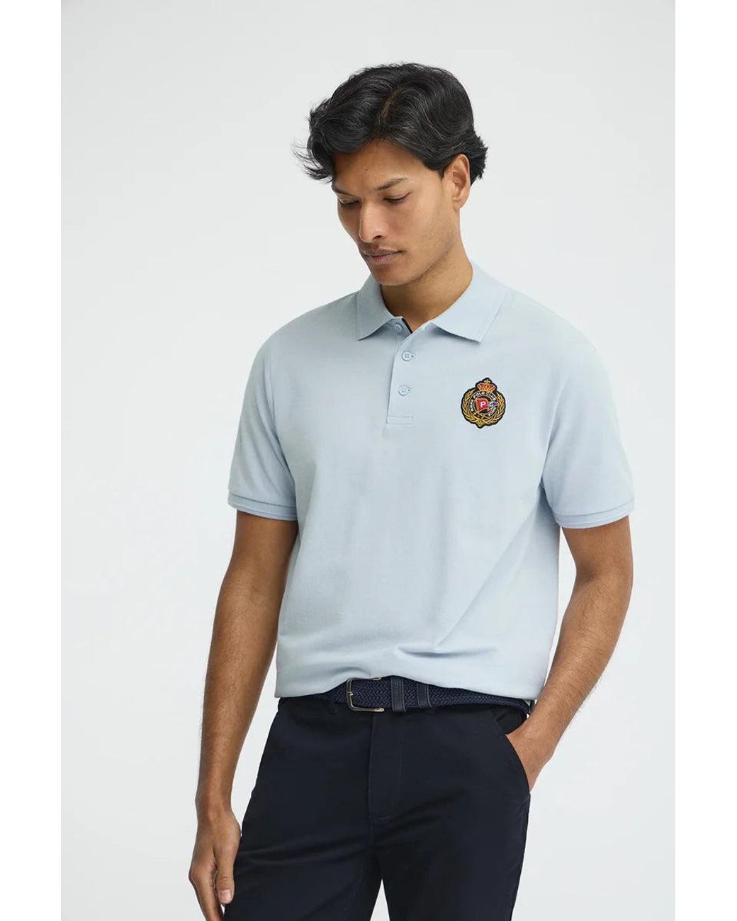 Polo Azzurro Regular Fit Con Toppa Nautica di POLO CLUB in White da Uomo