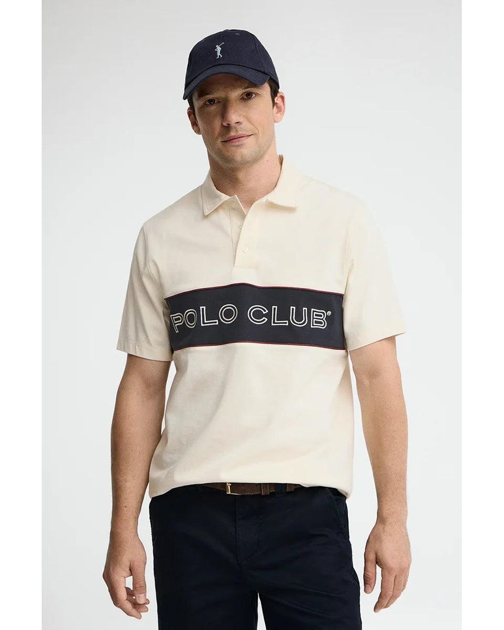 Polo Rugby Ecrù Con Ricamo di POLO CLUB in Multicolor da Uomo