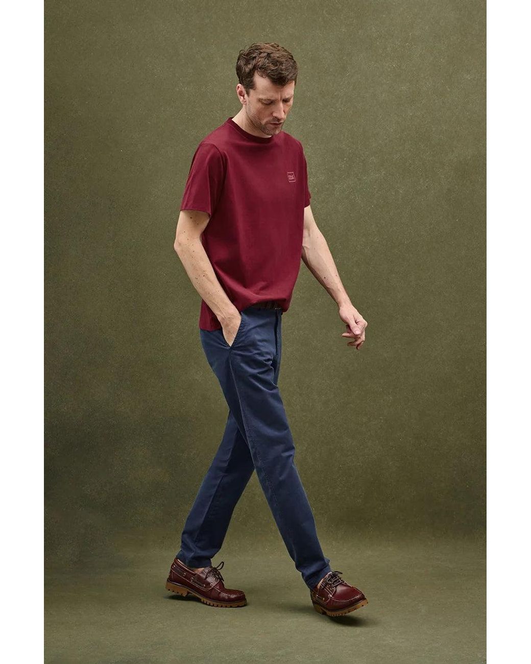 Maglietta Granata Dal Fit Dritto Con Toppa di POLO CLUB in Red da Uomo