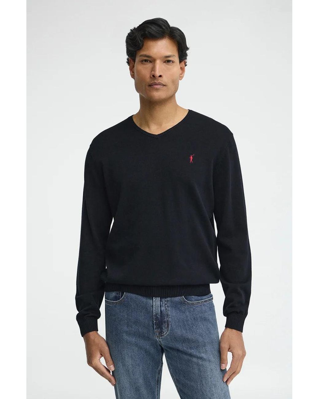 Maglione Blu Marino A Girocollo E Ricamo Rigby Go di POLO CLUB in Green da Uomo