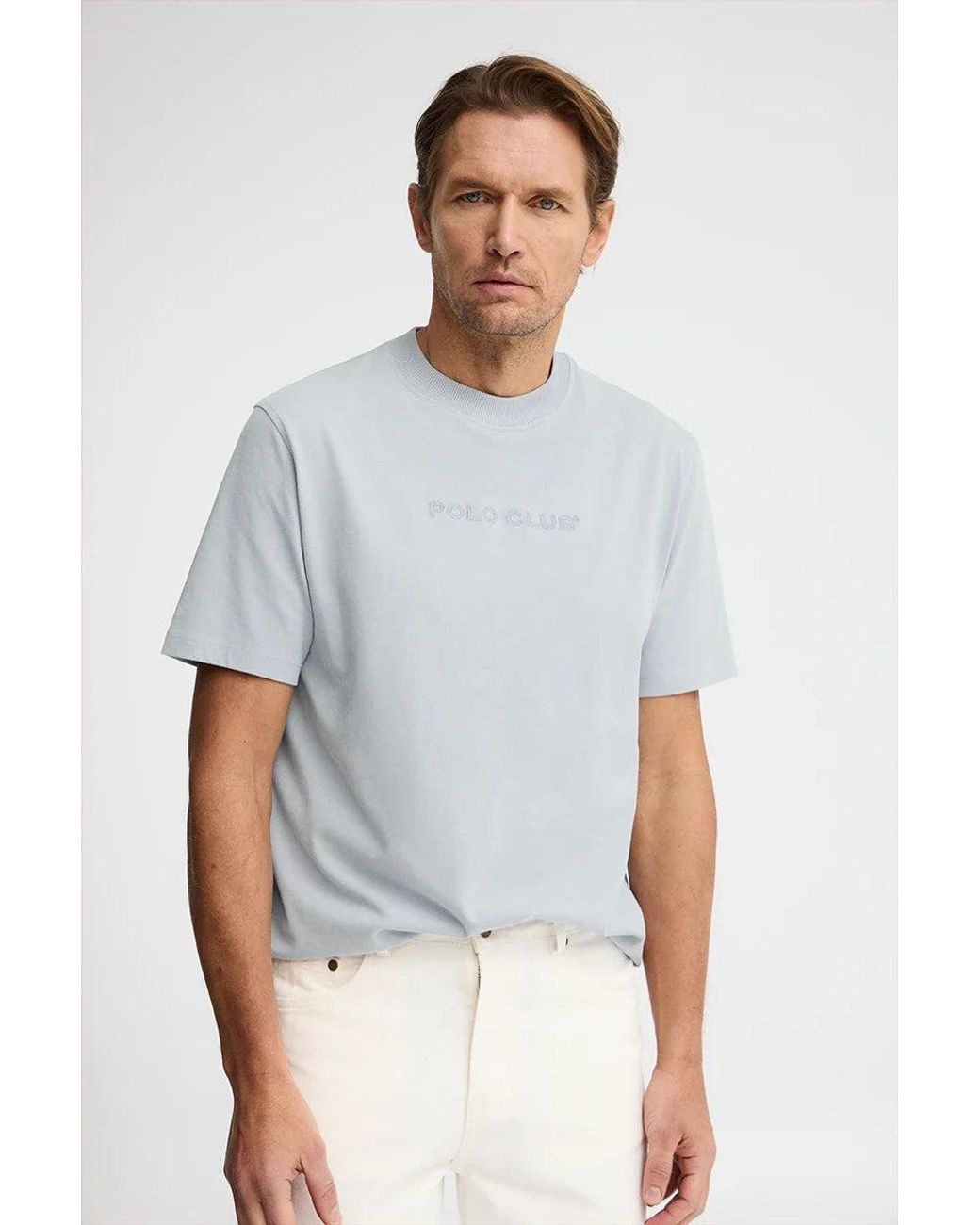 Maglietta Azzurra, Dal Fit Amplio Con Ricamo di POLO CLUB in Green da Uomo