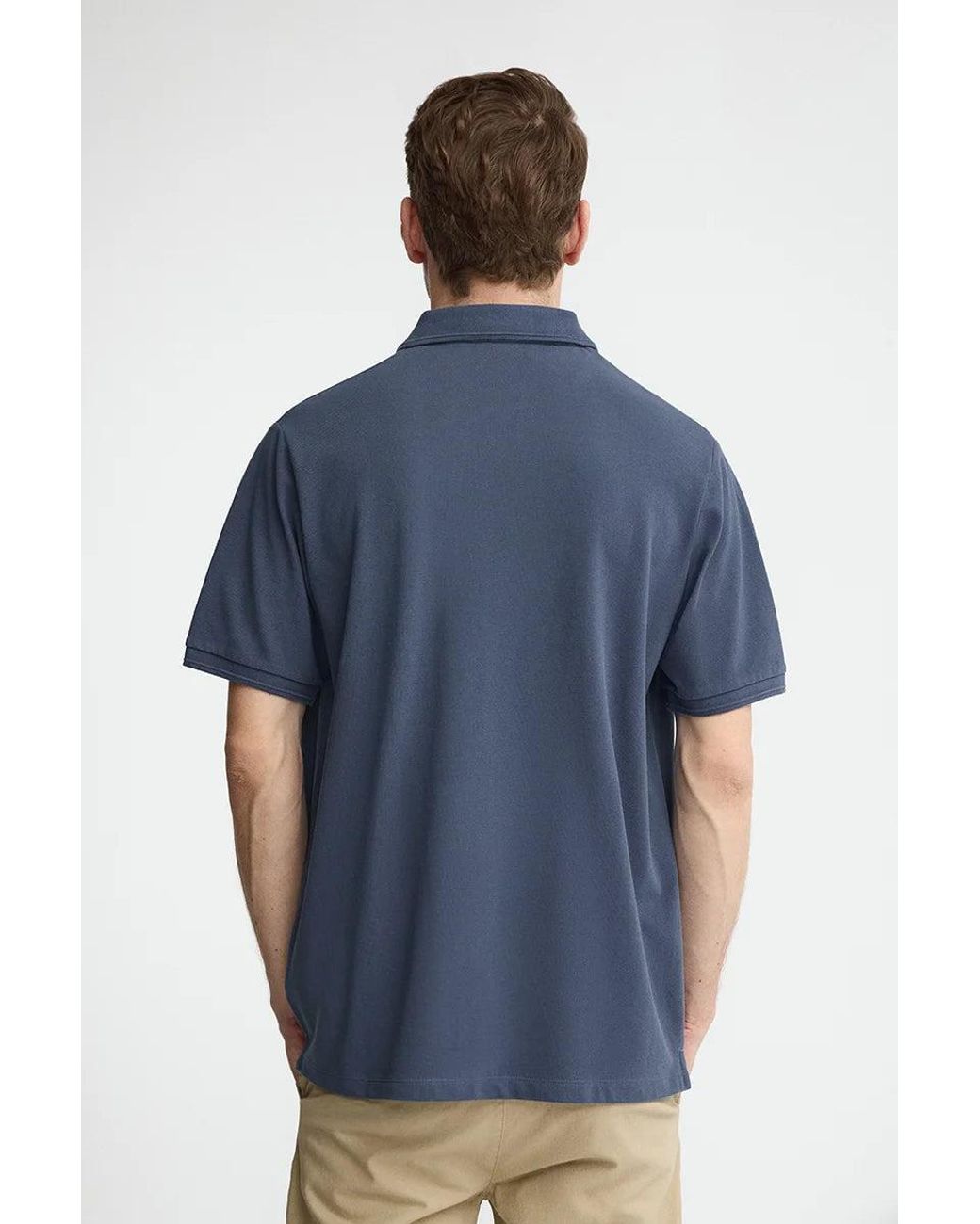 Polo Blu Denim A Maniche Corte Con Logo Ricamato Rigby Go di POLO CLUB in Blue da Uomo