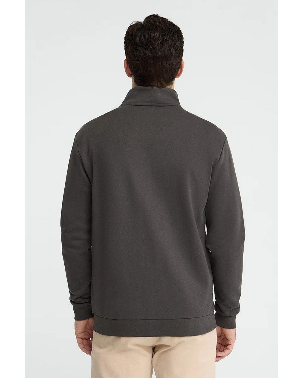 Felpa Grigio Scuro Con Collo Alto, Cerniera Completa E Ricamo Rigby Go di POLO CLUB in Gray da Uomo