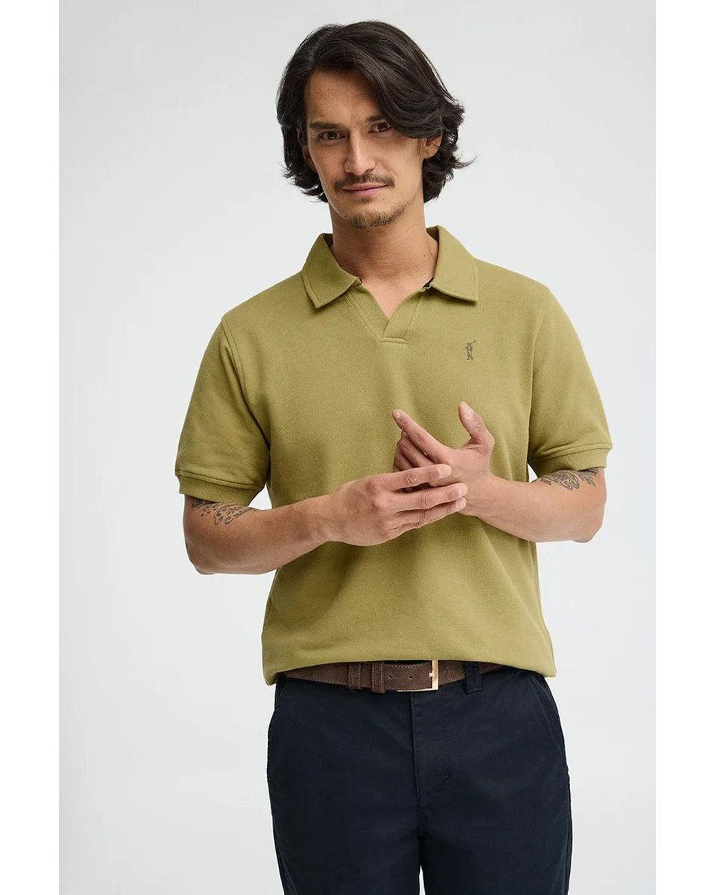 Polo Verde Foglia di POLO CLUB in Green da Uomo